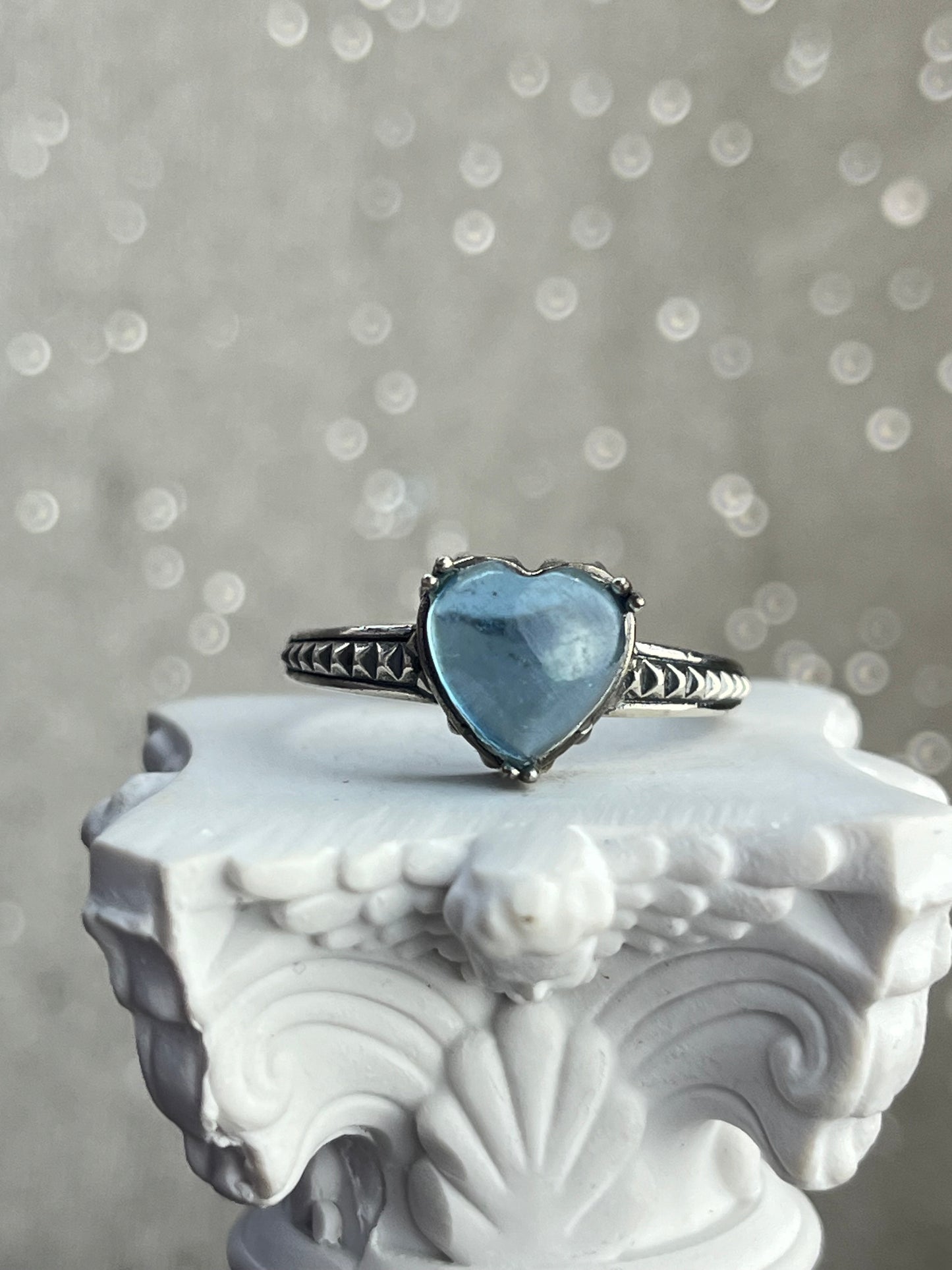 Ring med Akvamarin i 925 sterling sølv