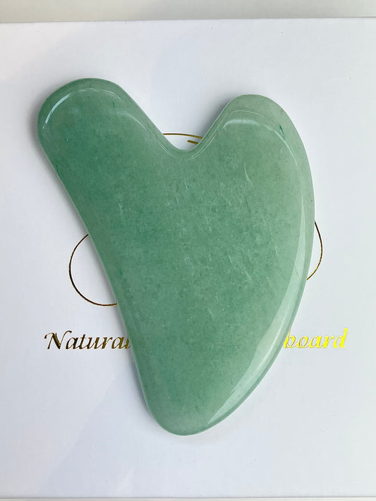 Grønn Aventurin Gua Sha med gaveeske
