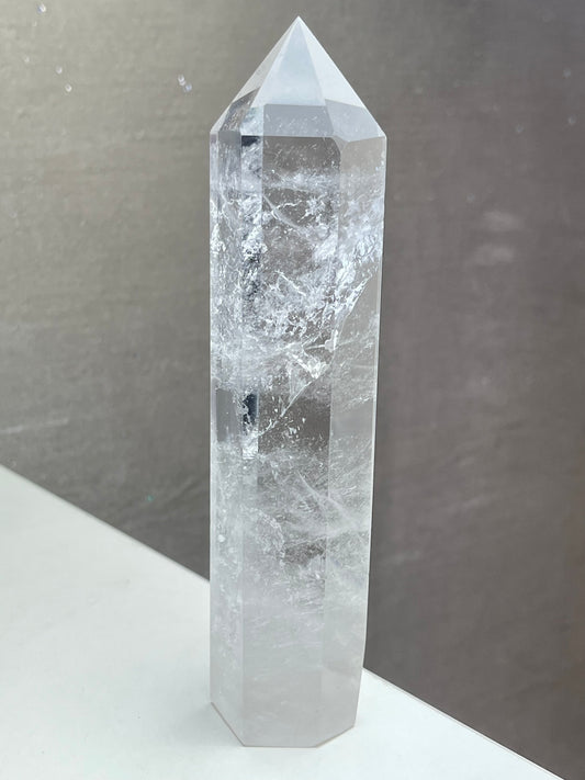 Bergkrystall klar kvarts tårn