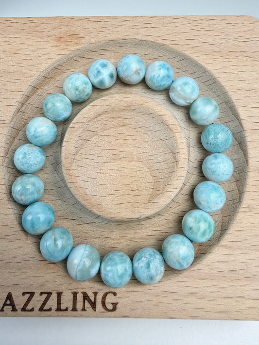 Larimar armbånd 9mm+