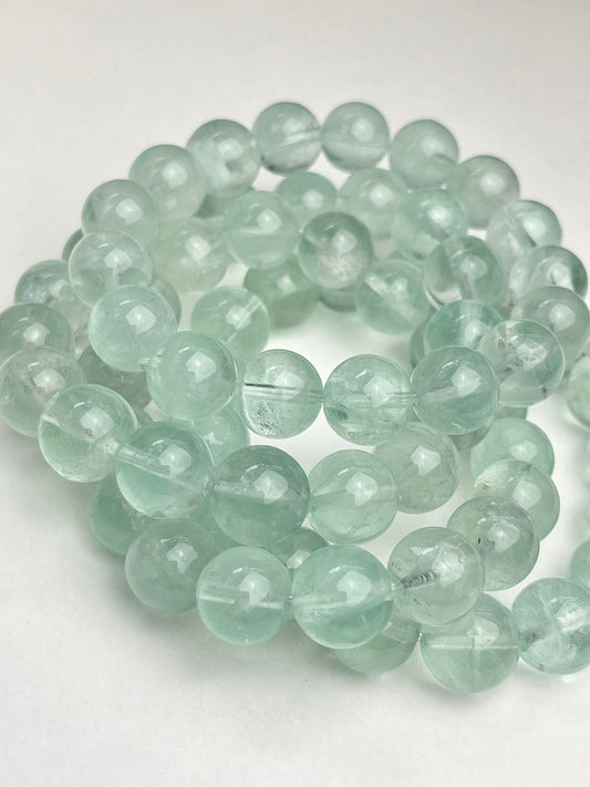 Grønn Fluoritt armbånd 11-12mm+