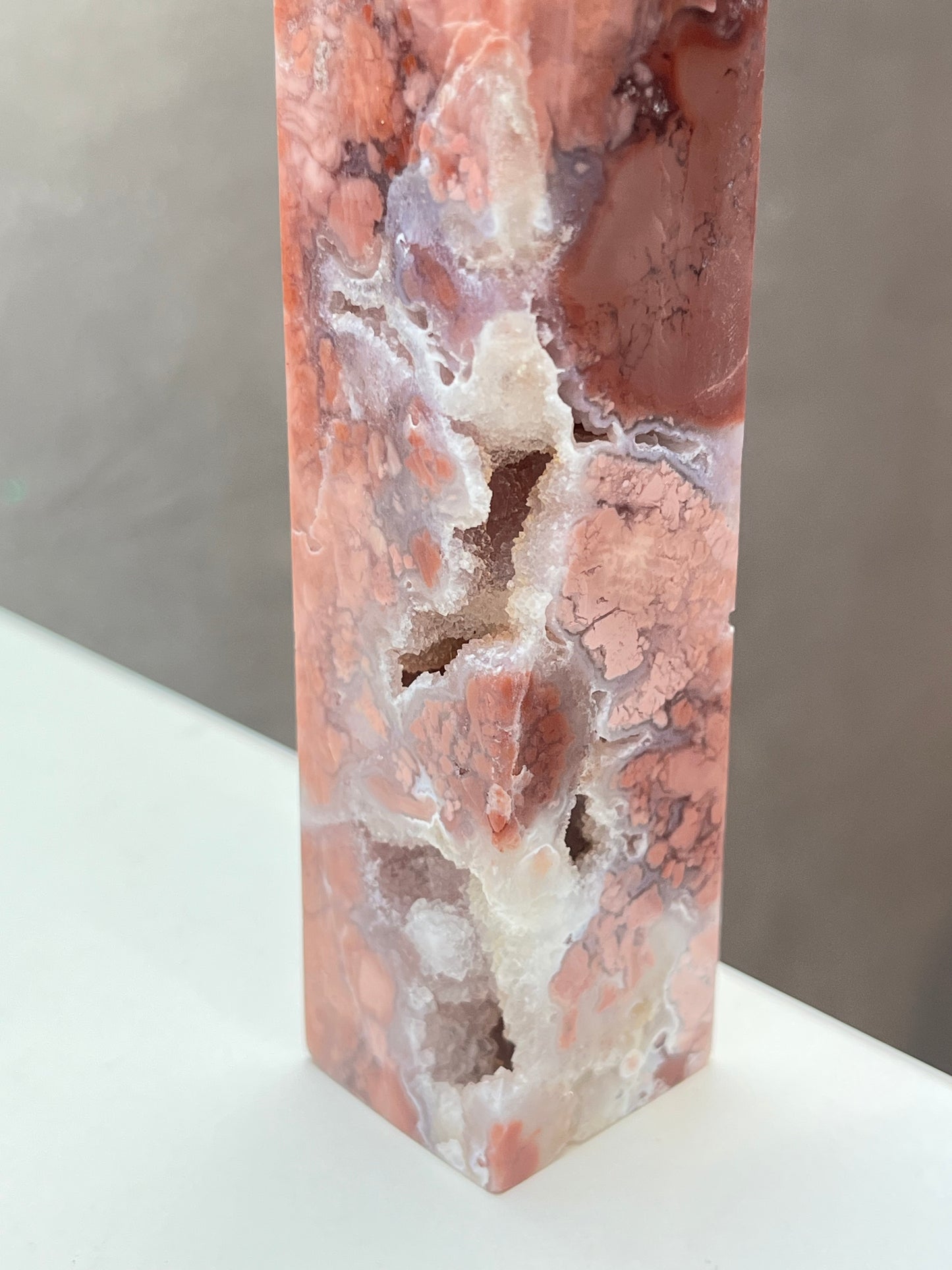 Rosa Agat tårn (Cotton Candy Agate)