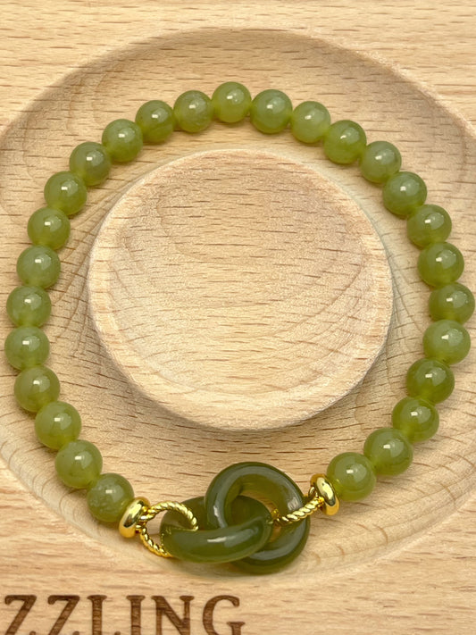 Jade, Nefritt armbånd 6mm+