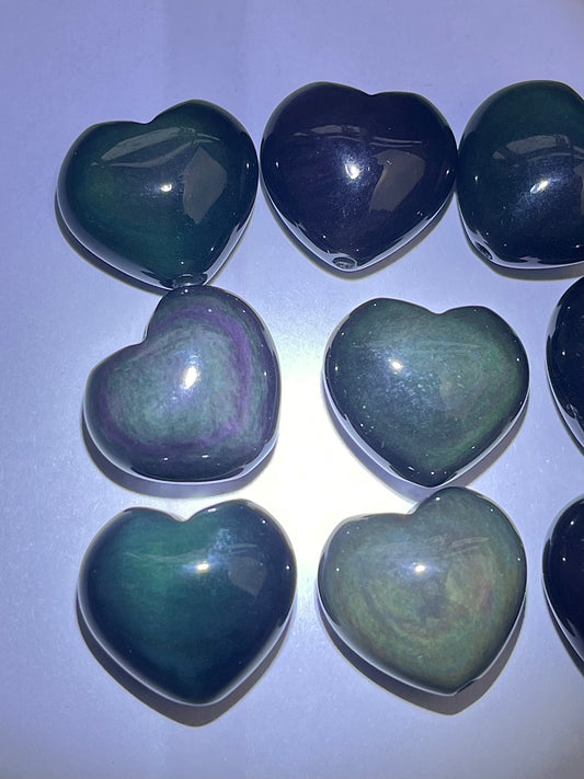 Regnbue obsidian perler