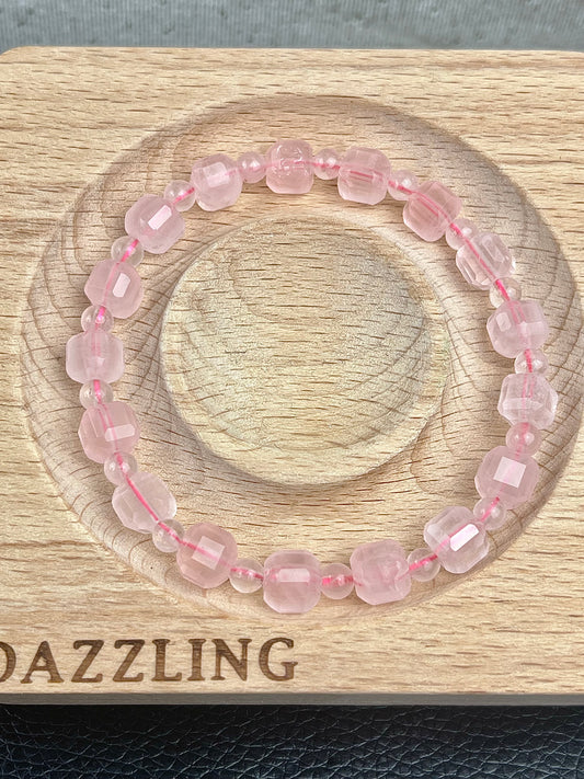 Rosenkvarts armbånd 6-7mm+