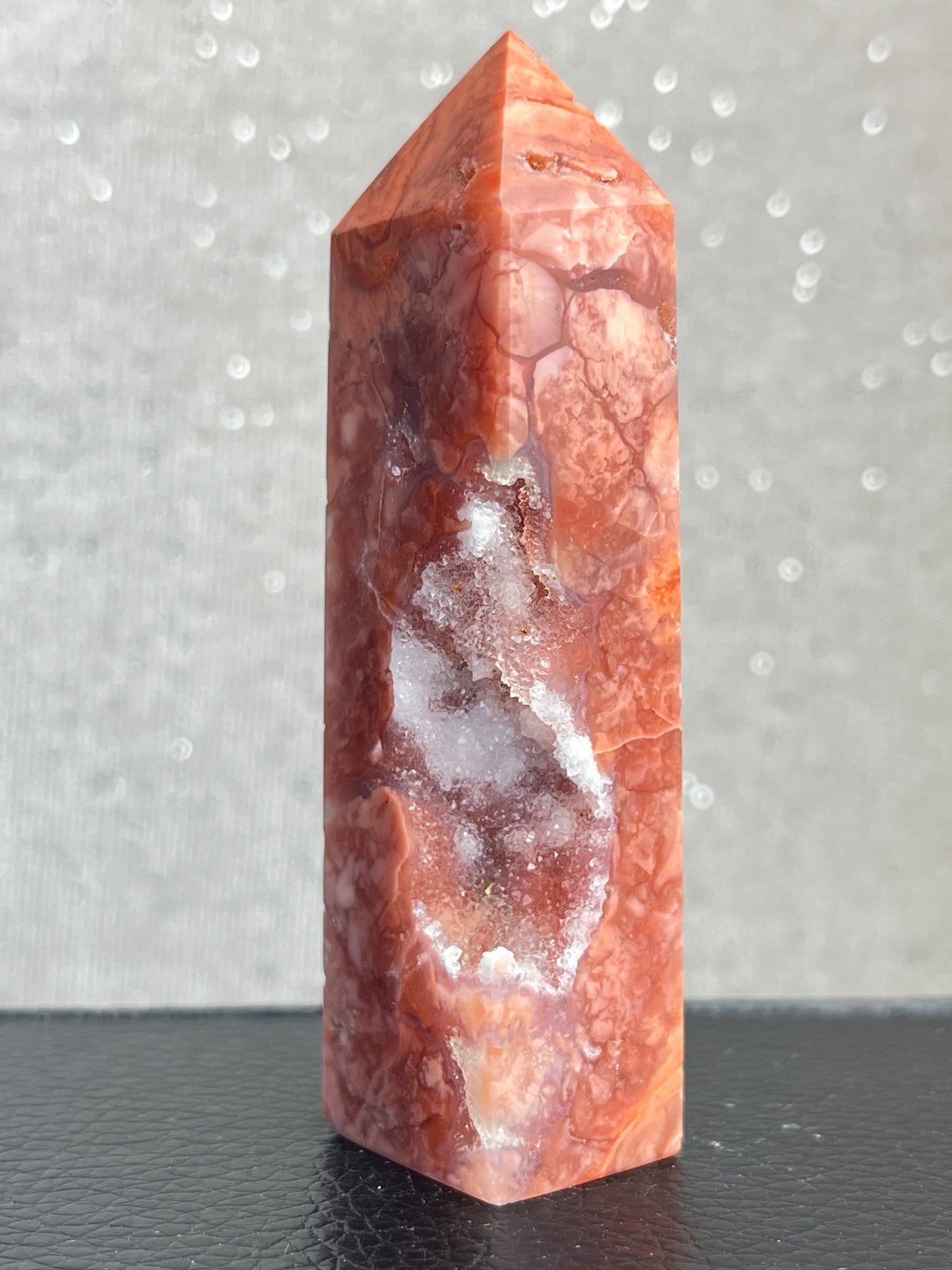 Rosa Agat tårn (Cotton Candy Agate)