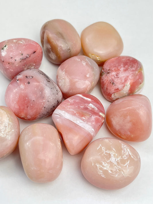 Pink opal tumbled 23-26mm