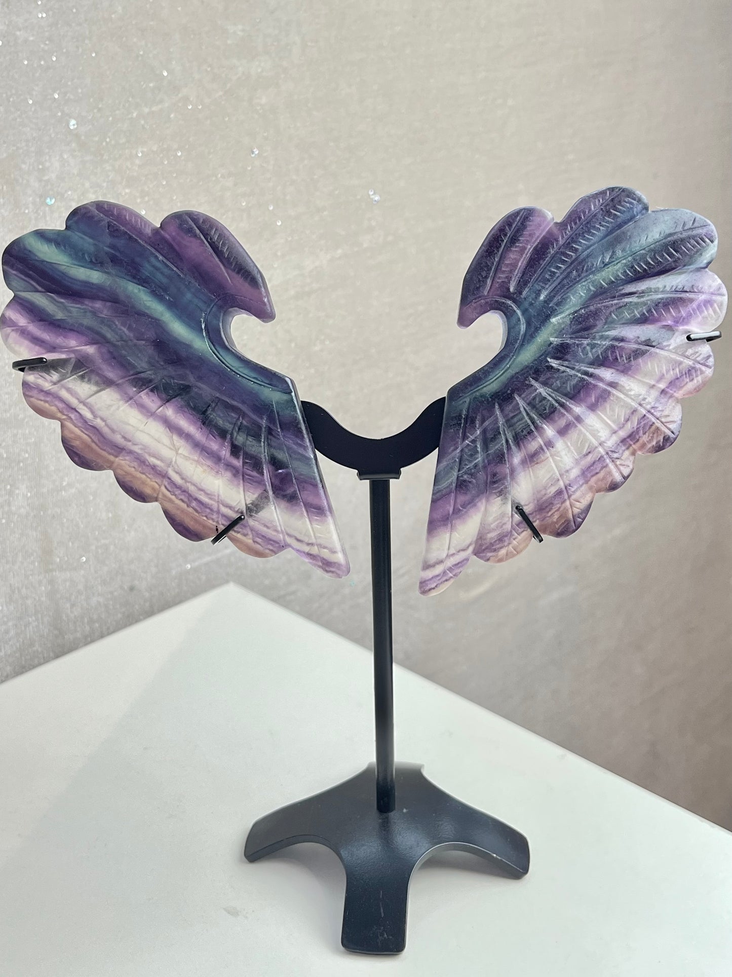 Regnbue Fluoritt Vinger (med stand)