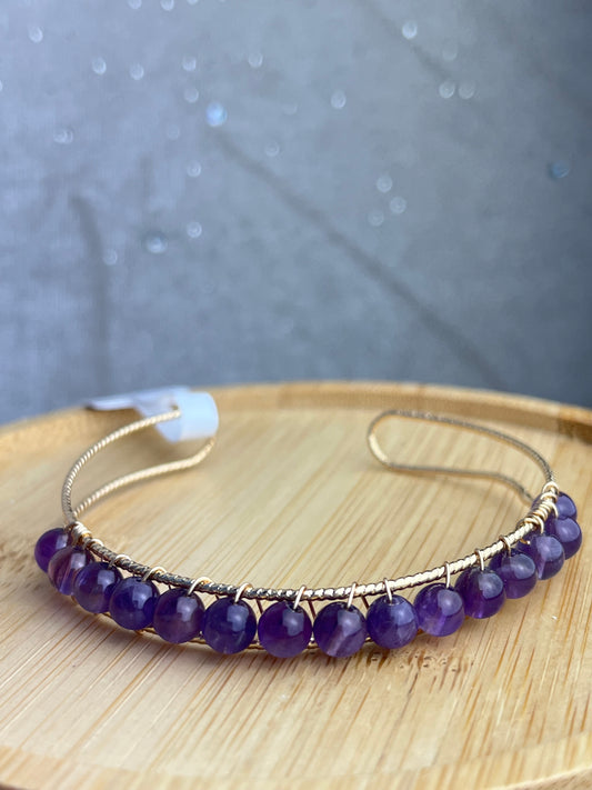 Ametyst- Håndlaget armbånd