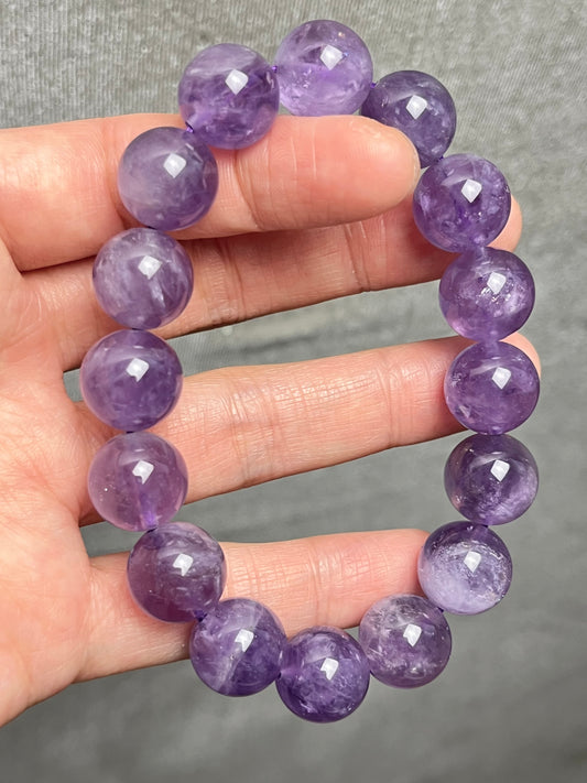 Ametyst armbånd 13mm+