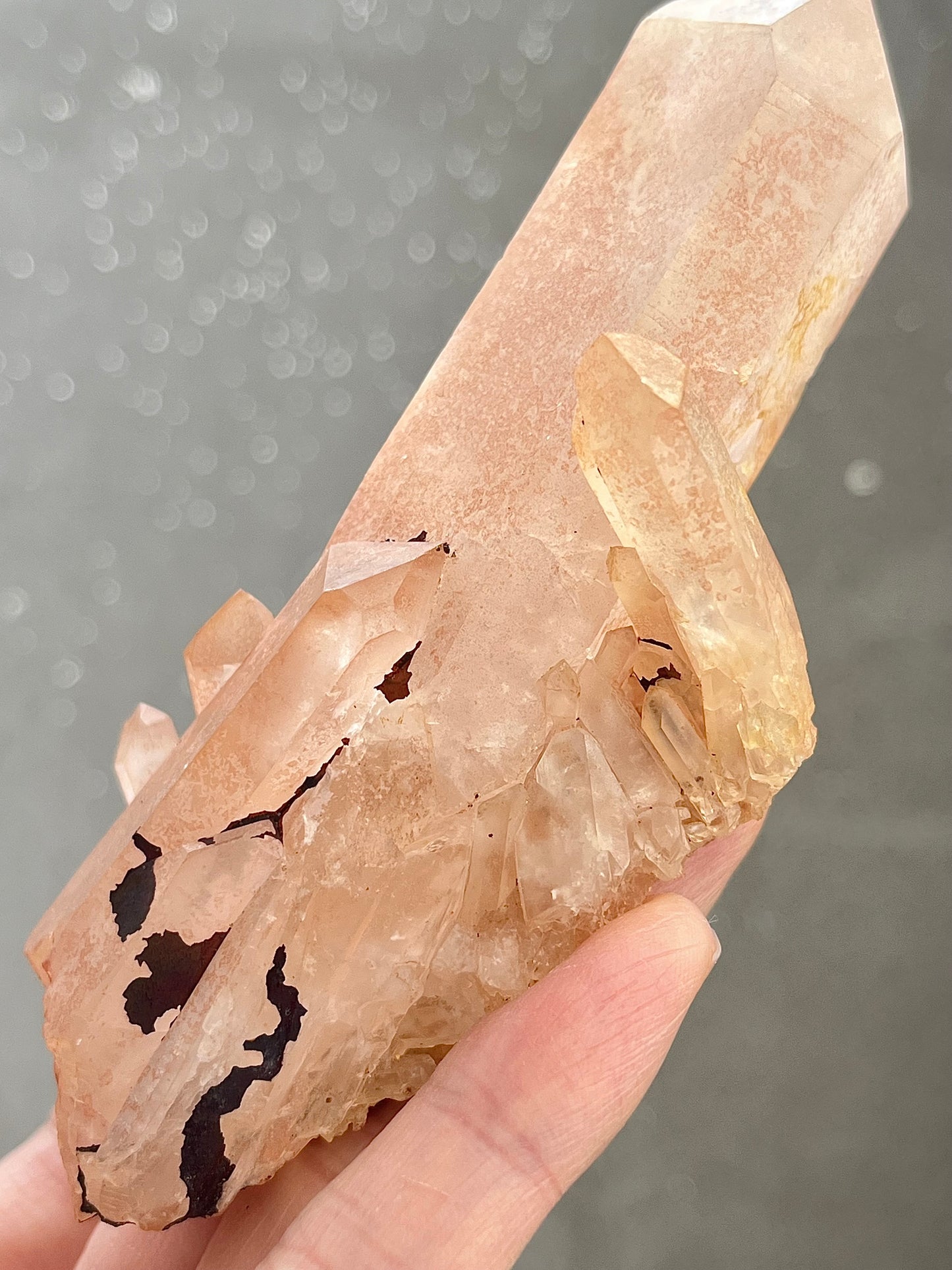 Quartz Cluster with Hematite