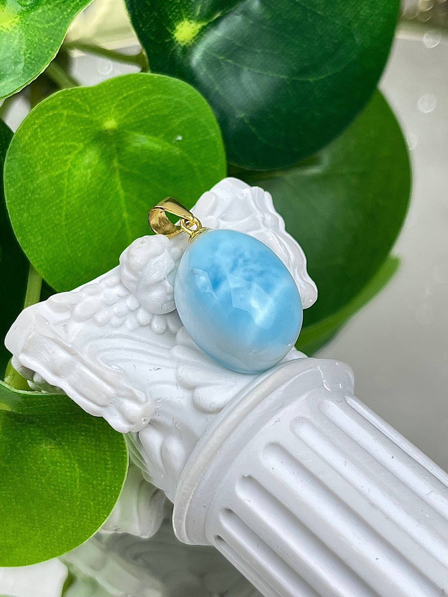 Larimar anheng i 925 sterling sølv