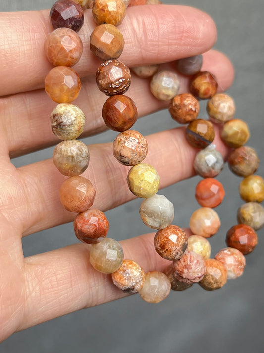 Agatisert Korall armbånd 7-8mm+