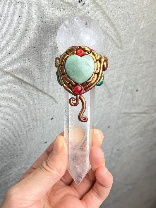 Krystall tryllestav, Klar Kvarts og Grønn Aventurin