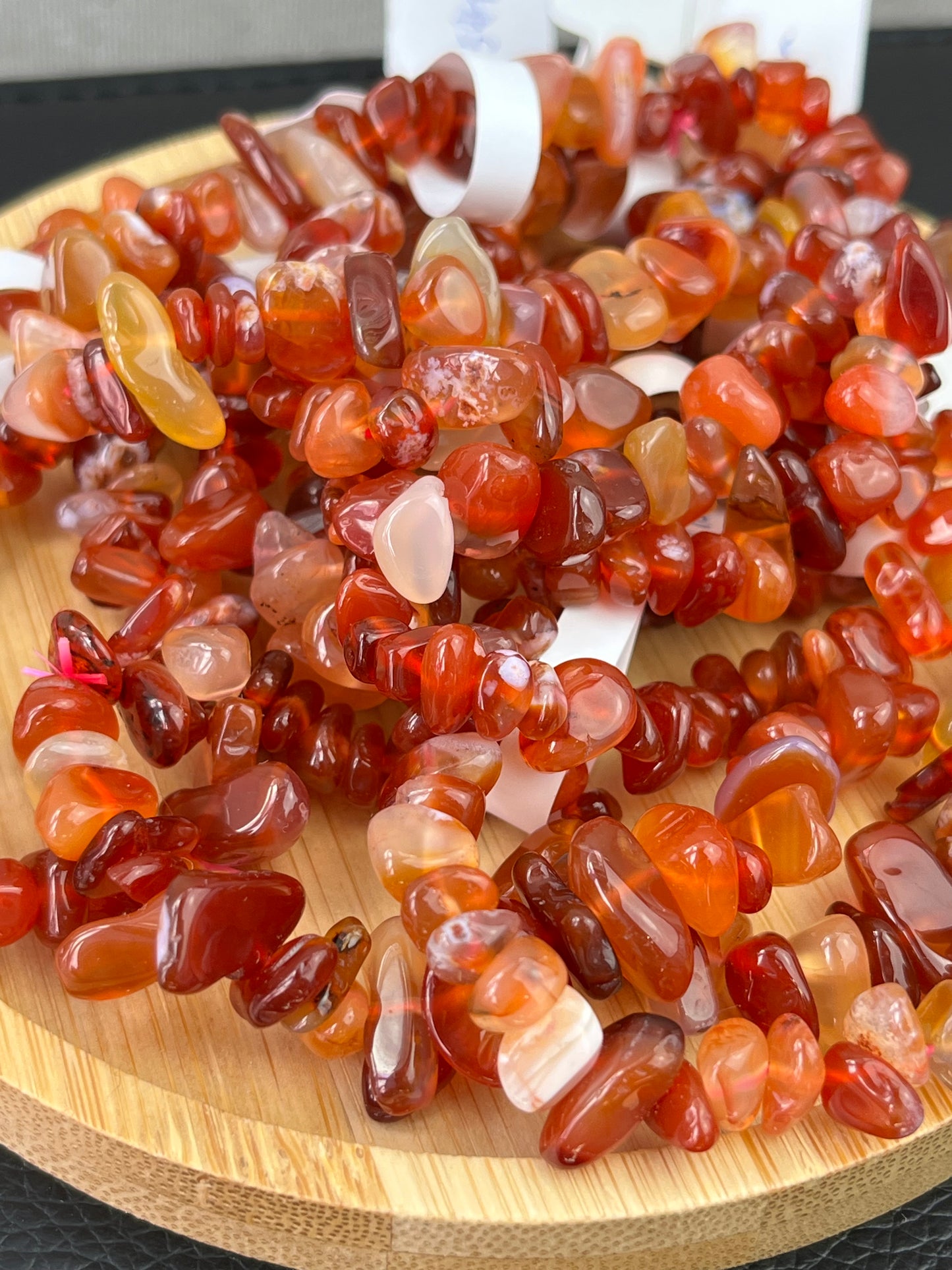 Karneol Chips armbånd