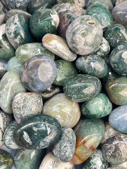 Moss Agate Tumbled