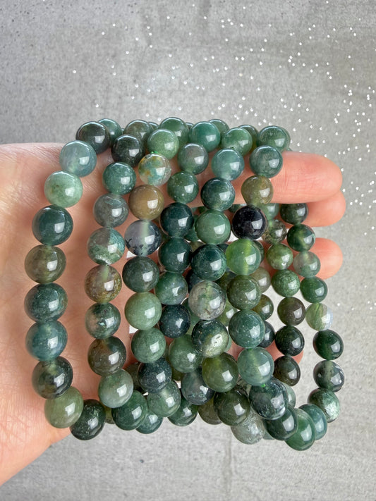 Mose Agat armbånd 8mm+