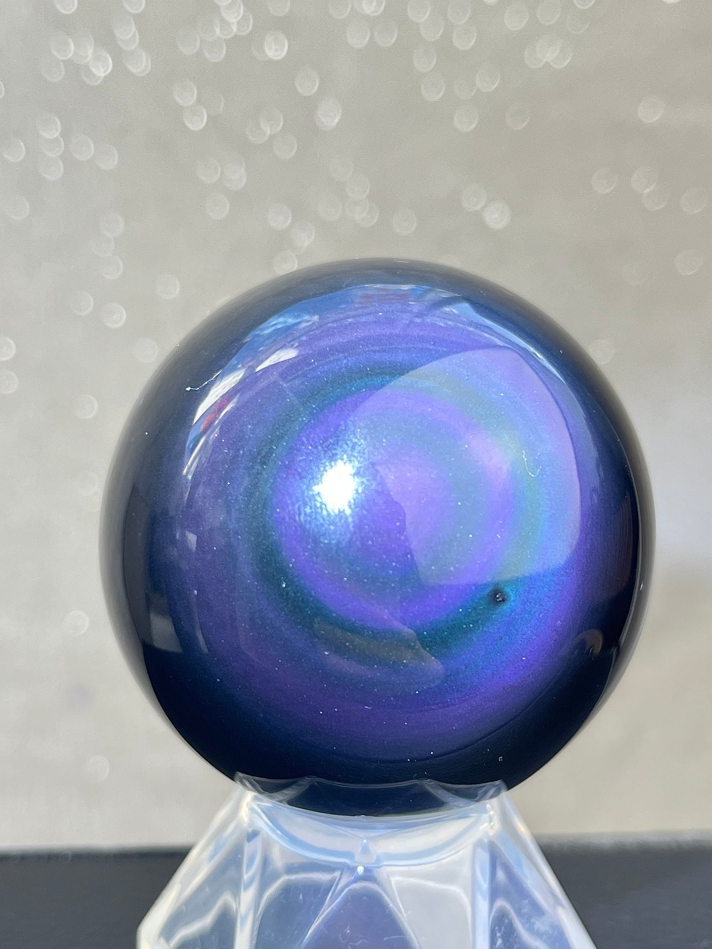 Regnbue obsidian kule