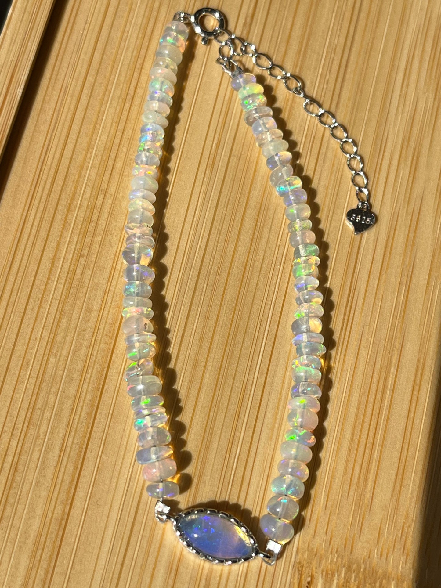 Opal armbånd i 925 sterling sølv