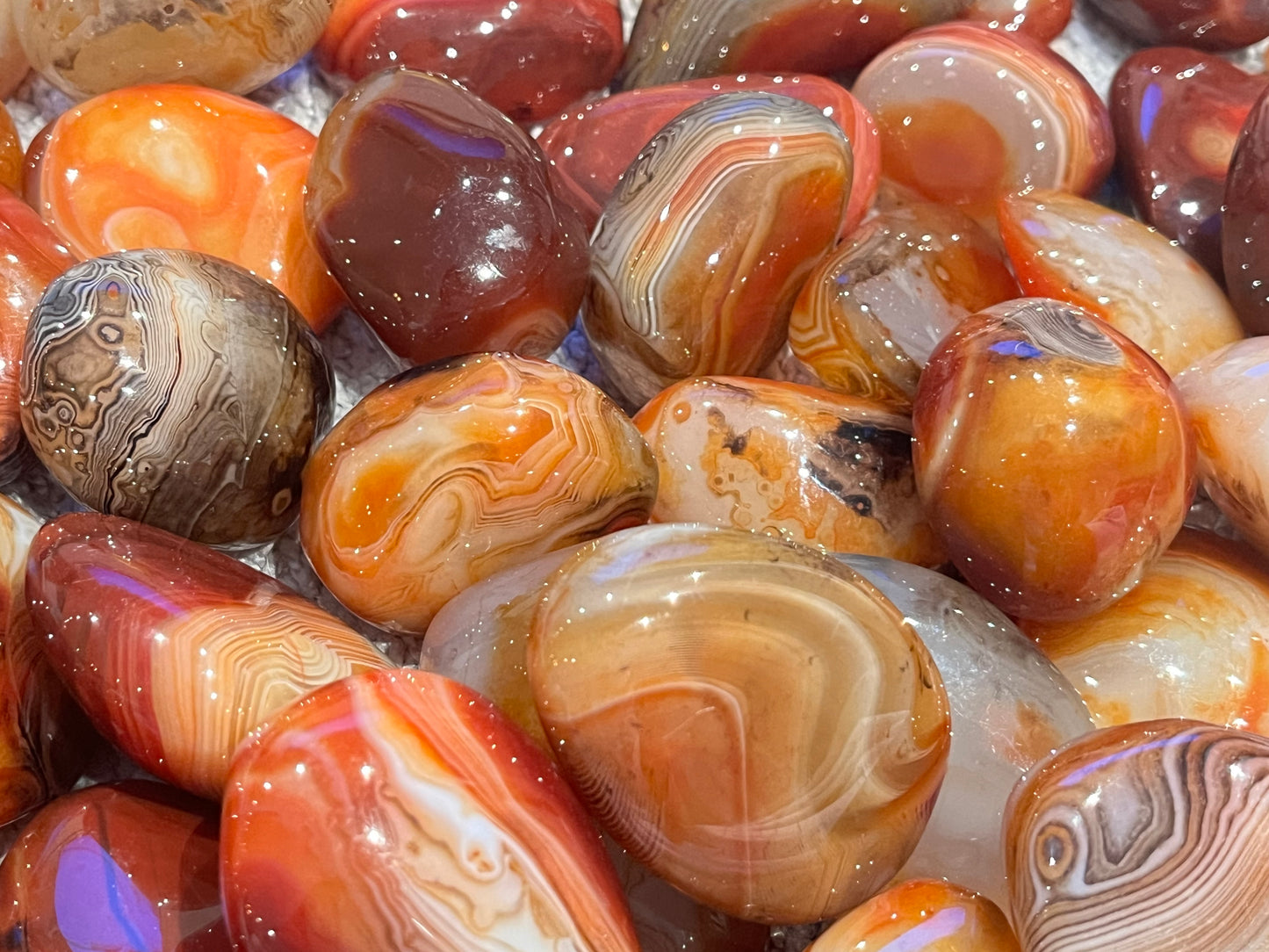 Bånd Agat Tromlet XL 4-6cm