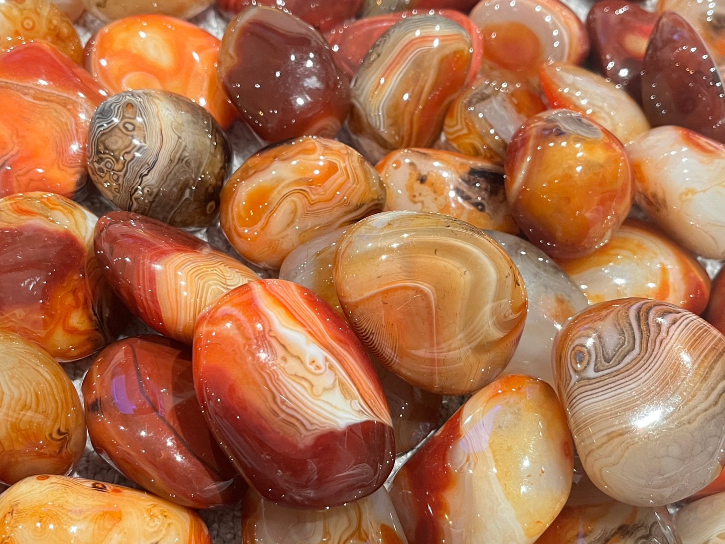 Bånd Agat Tromlet XL 4-6cm