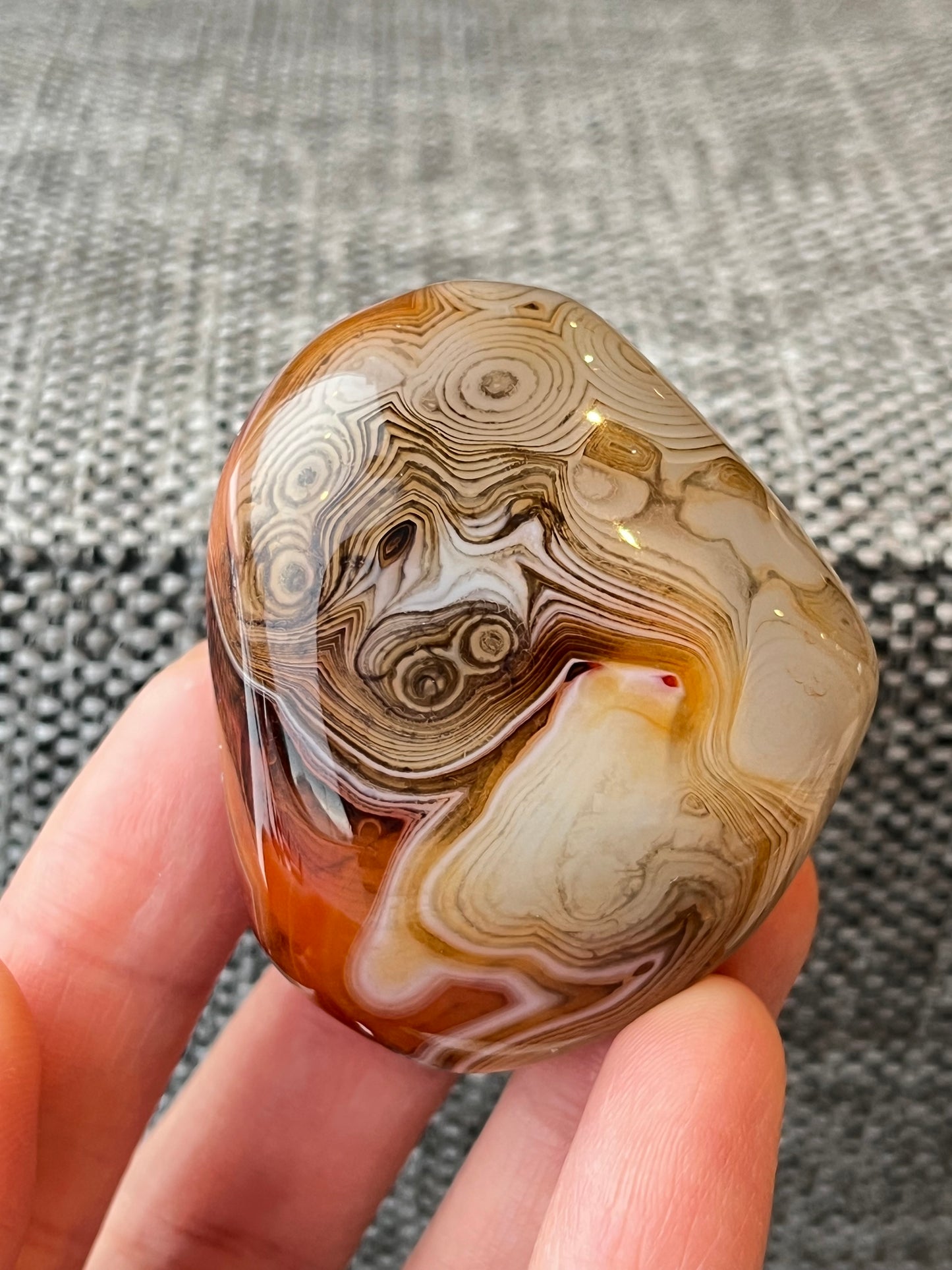 Bånd Agat Tromlet XL 4-6cm