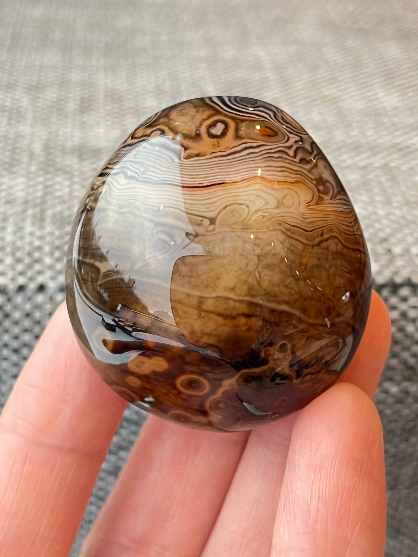 Bånd Agat Tromlet XL 4-6cm