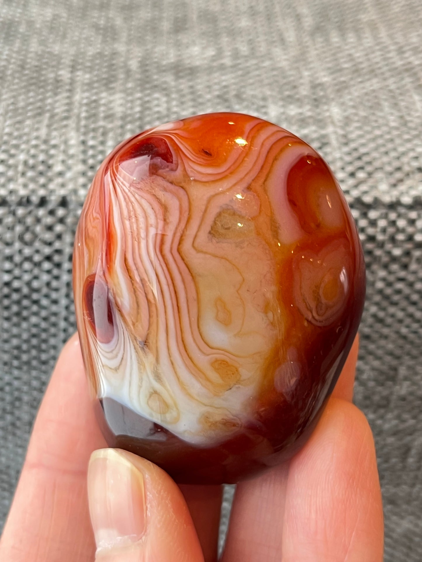 Bånd Agat Tromlet XL 4-6cm