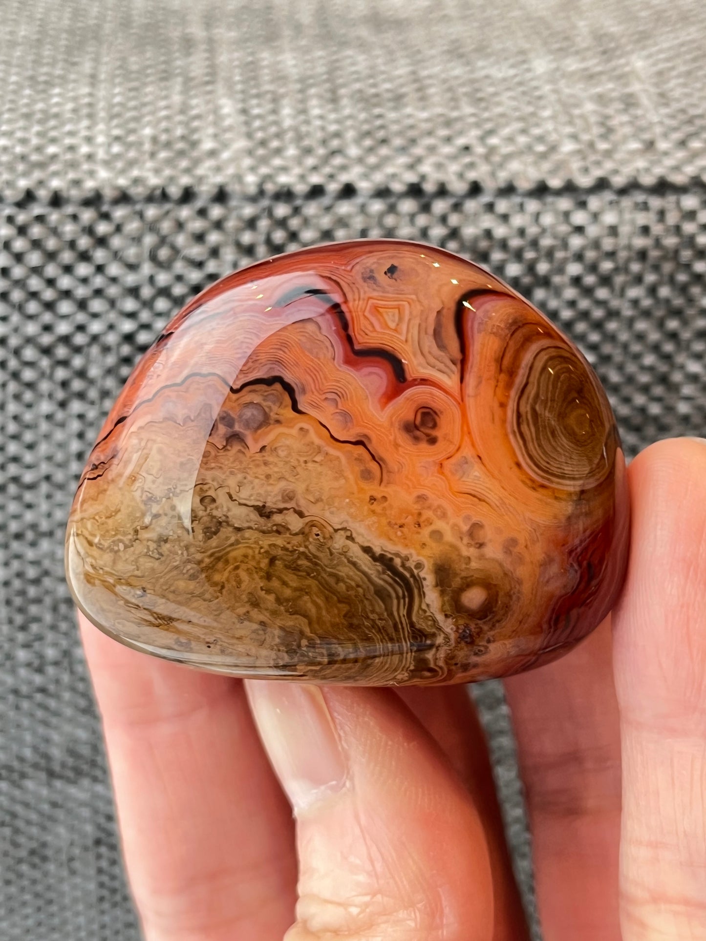 Bånd Agat Tromlet XL 4-6cm