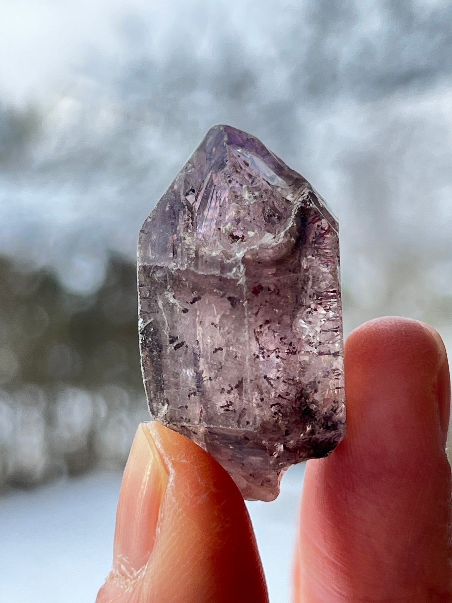 Røykkvarts+Ametyst med hematitt (Shangaan Amethyst)