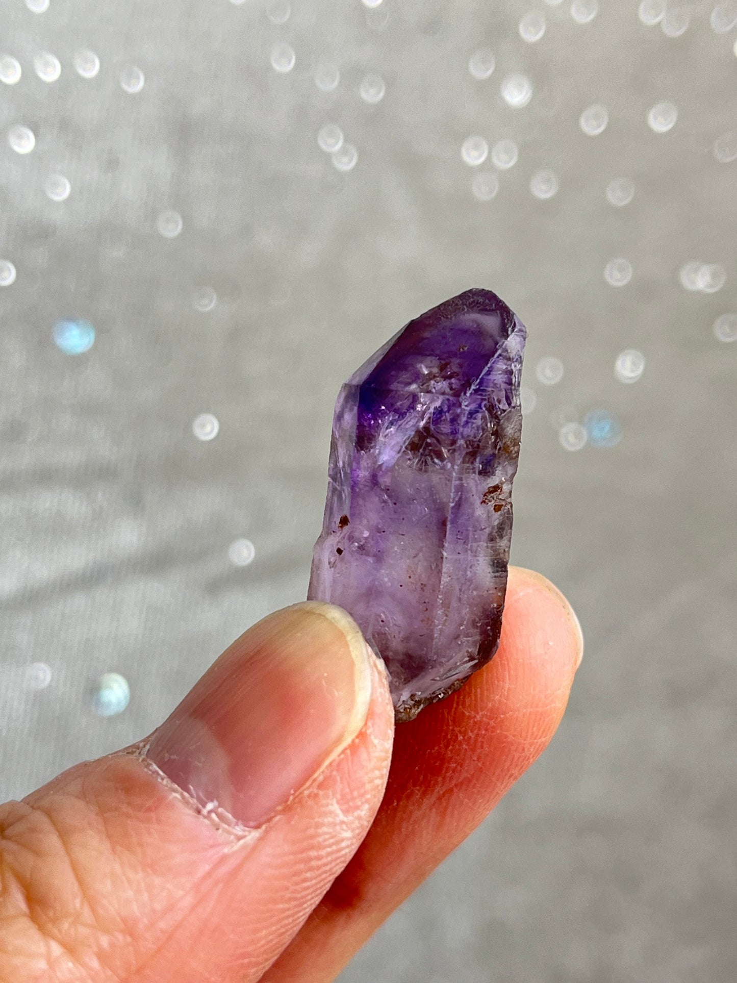 Røykkvarts+Ametyst med hematitt 2-4cm (Shangaan Amethyst)