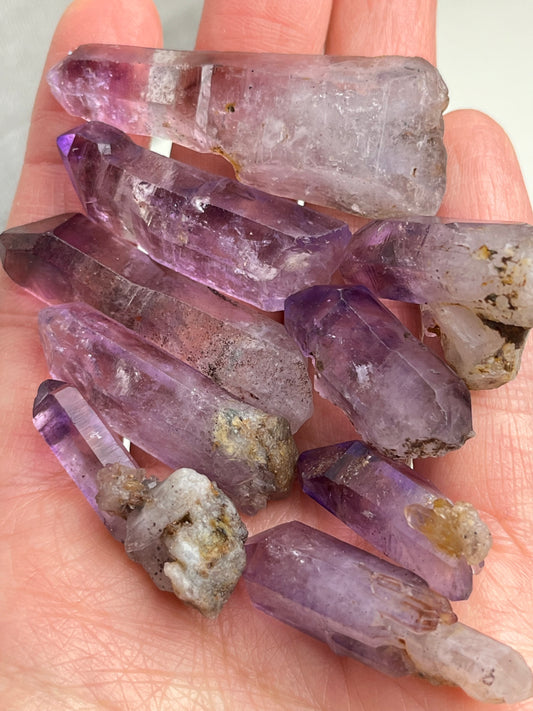 Røykkvarts+Ametyst med hematitt 2-4cm (Shangaan Amethyst)