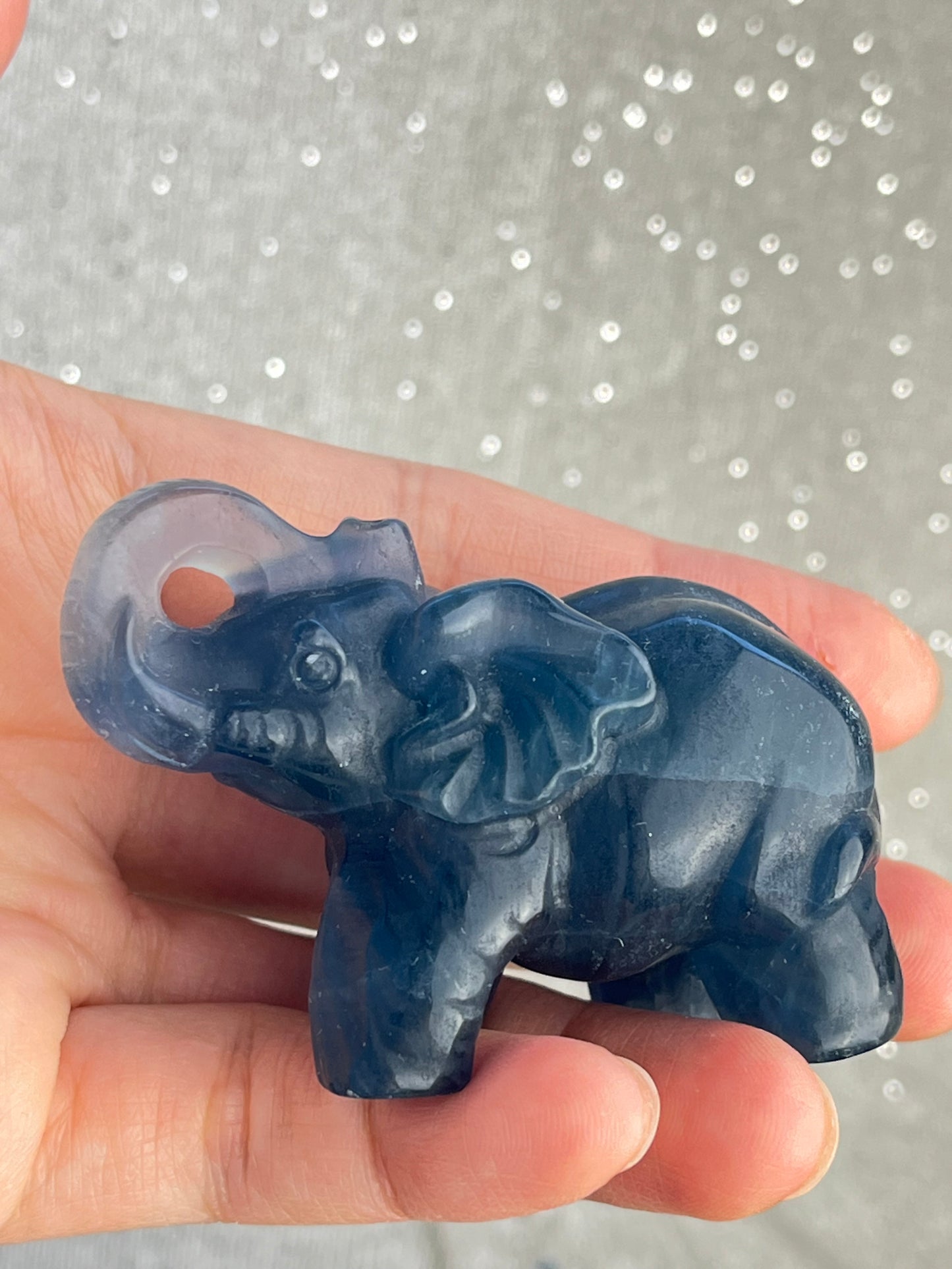Blå Fluoritt Elefant