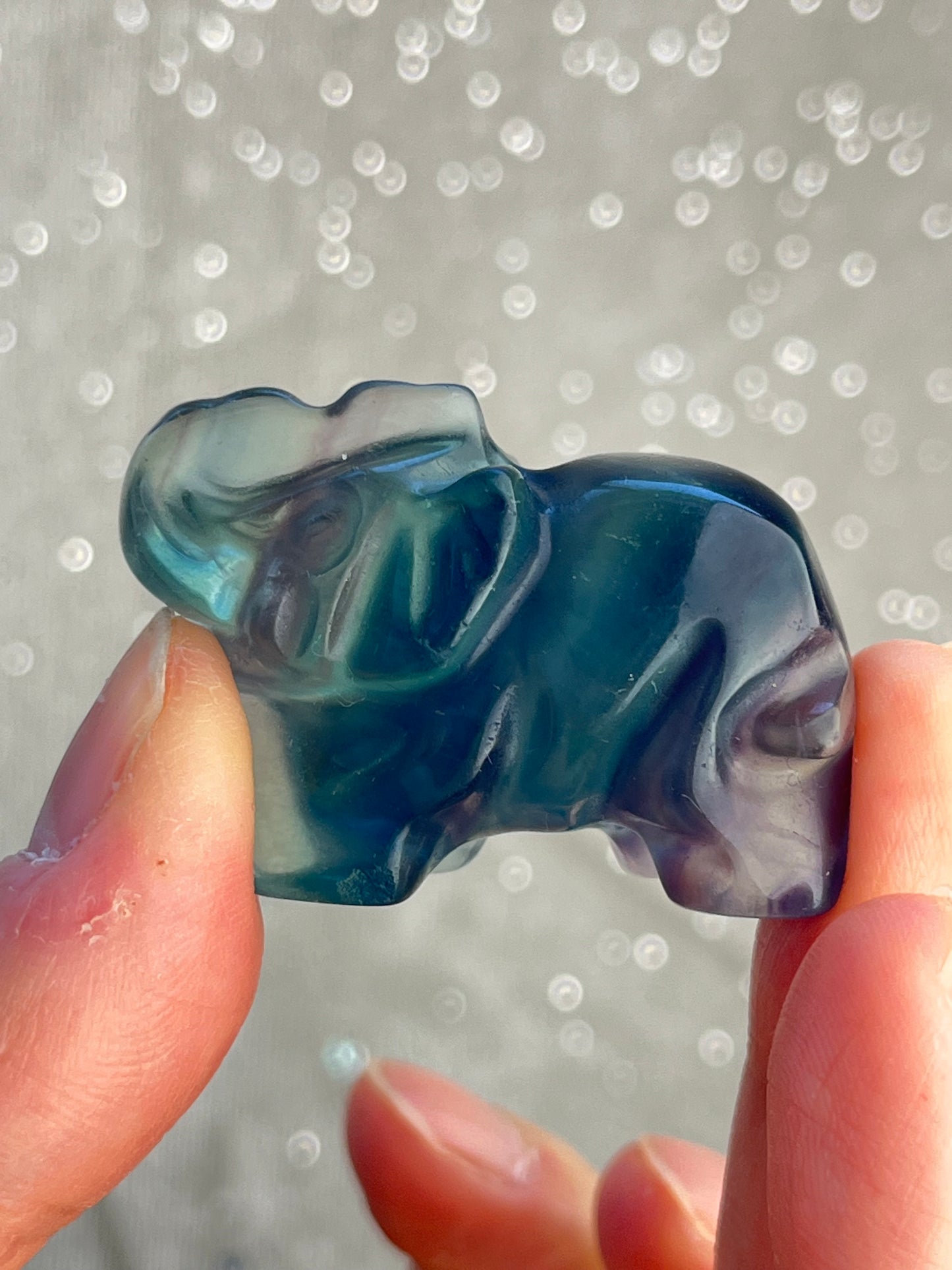 Regnbue Fluoritt Elefant