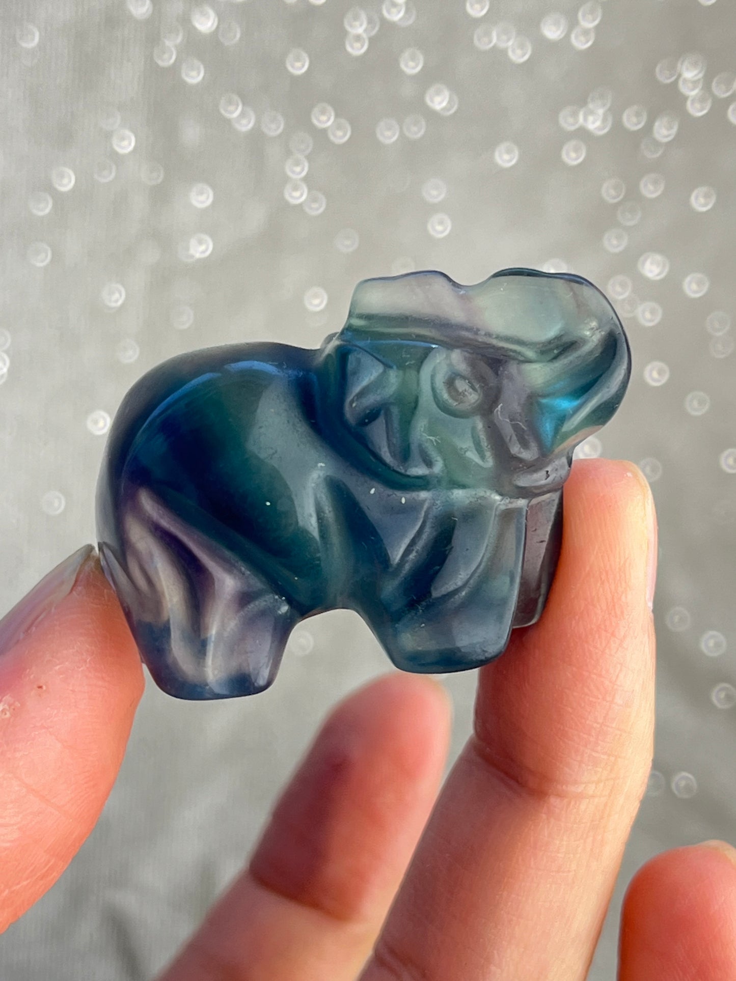 Regnbue Fluoritt Elefant