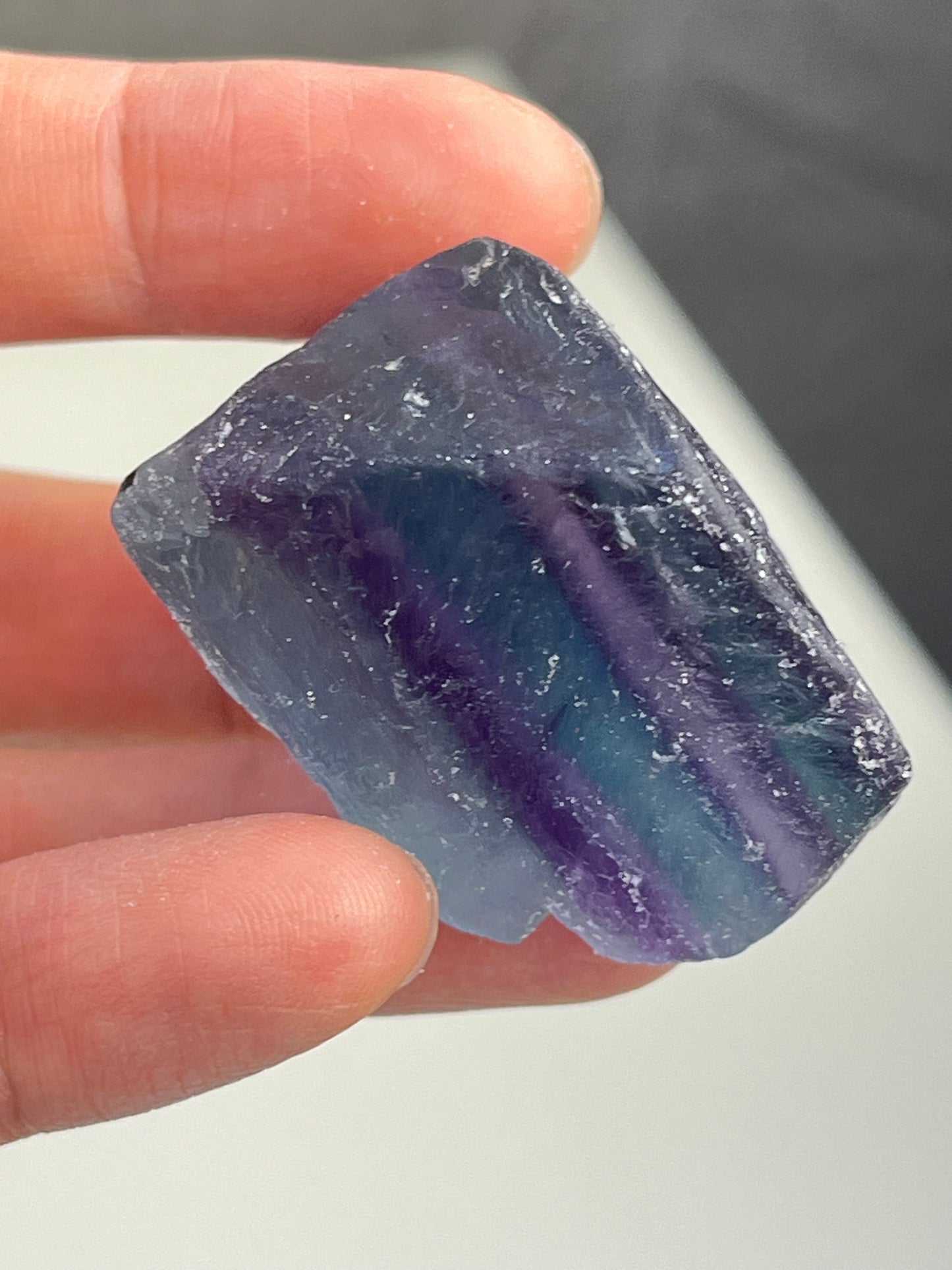 Regnbue Fluoritt Rå, 3.5-5cm