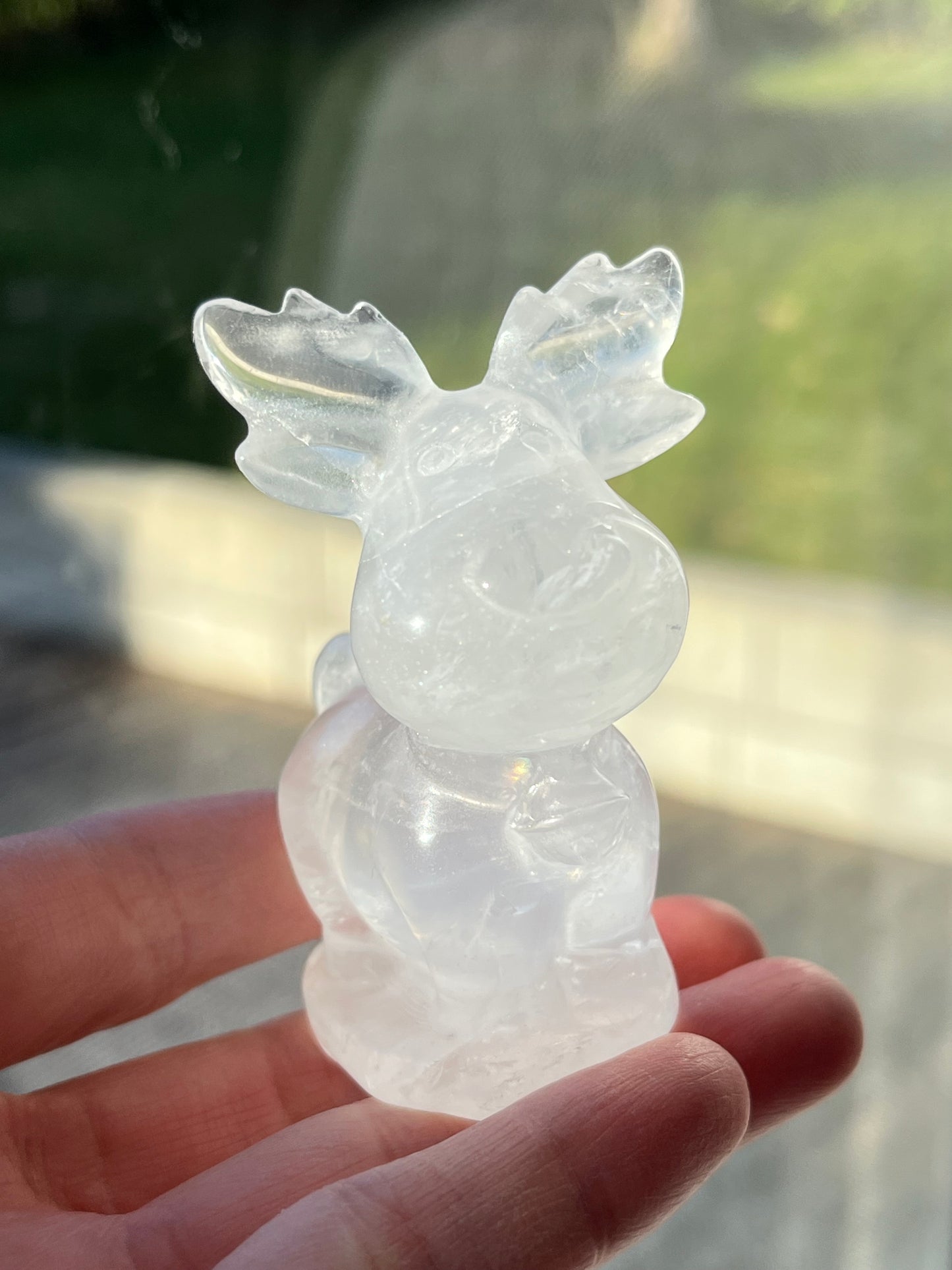 Bergkrystall Klar kvarts jule-reinsdyr 6.5cm