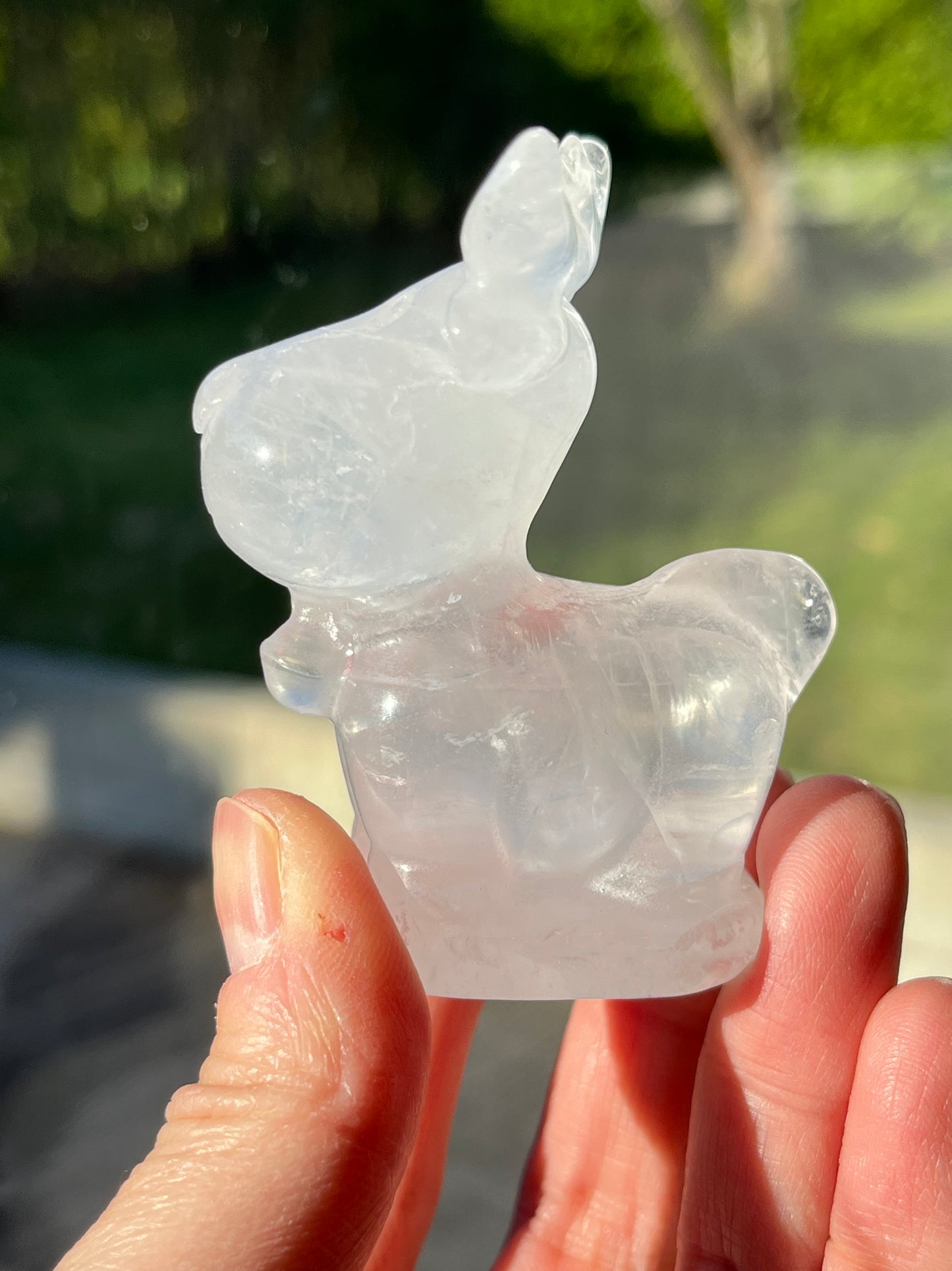 Bergkrystall Klar kvarts jule-reinsdyr 6.5cm