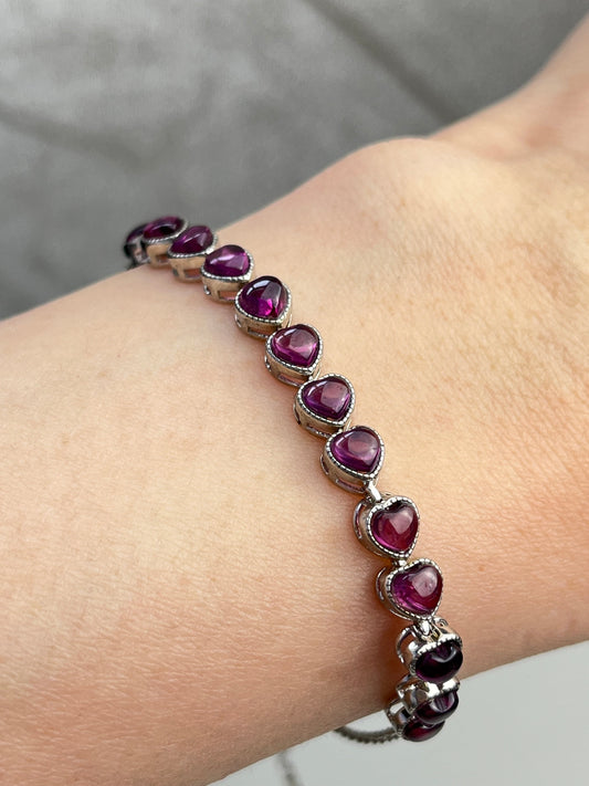Granat(Pyrope) armbånd i 925 sterling sølv