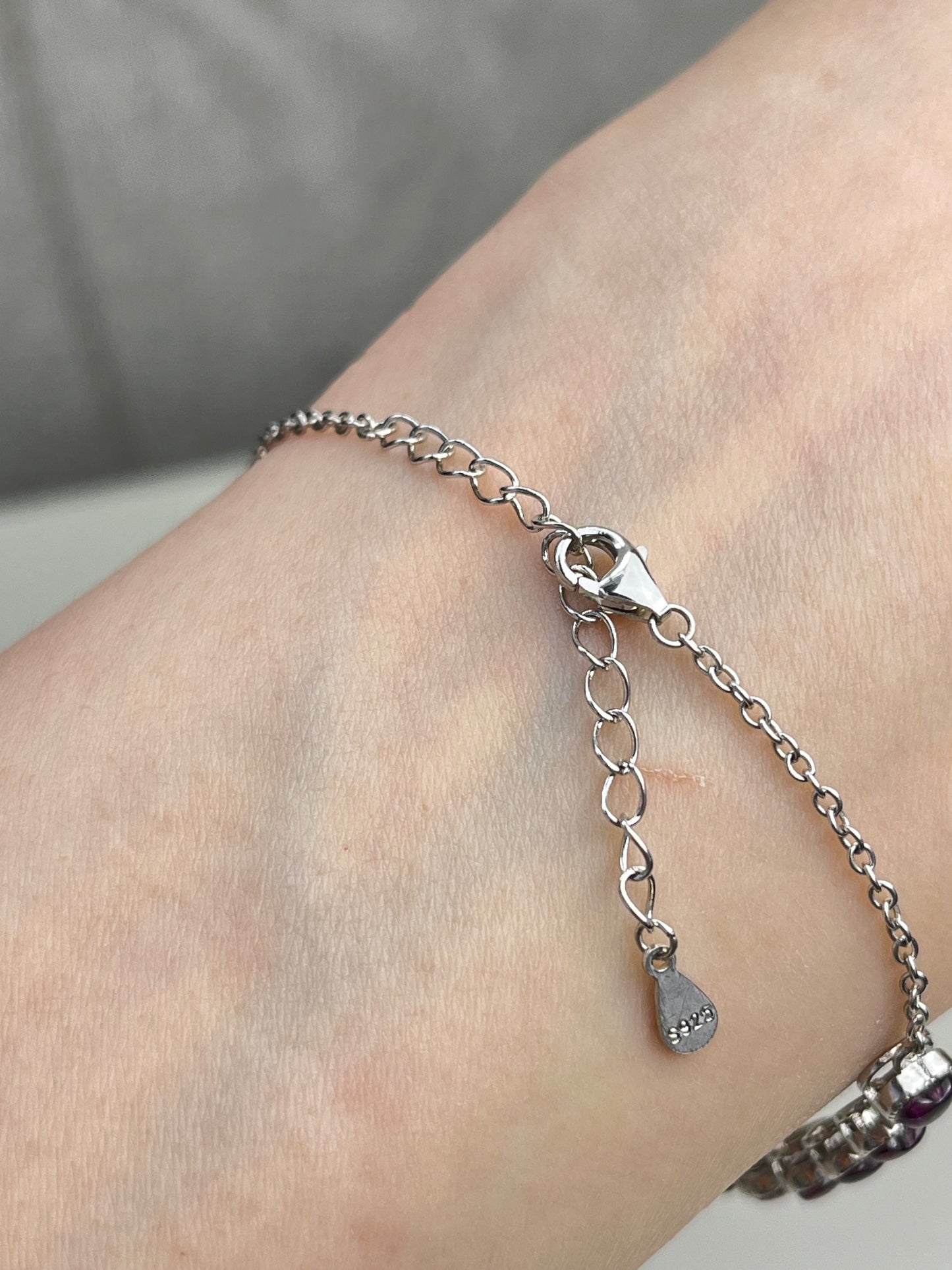 Granat(Pyrope) armbånd i 925 sterling sølv