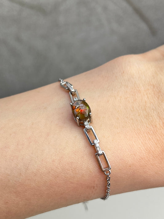 Ammolite armbånd i 925 sterling sølv