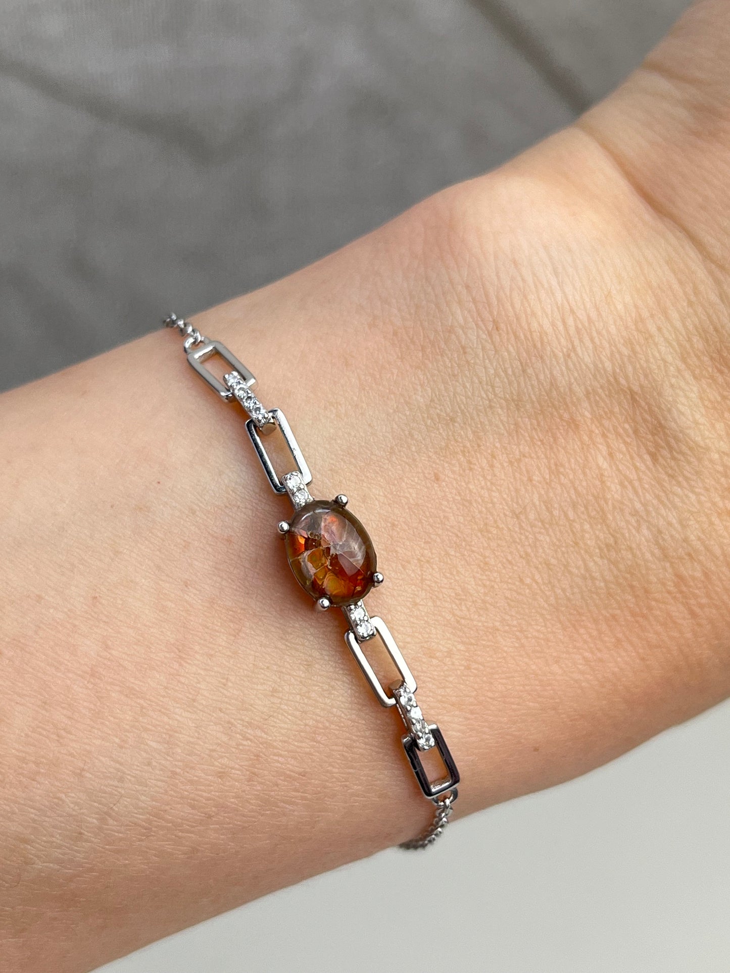 Ammolite armbånd i 925 sterling sølv