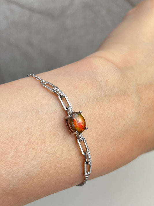 Ammolite armbånd i 925 sterling sølv