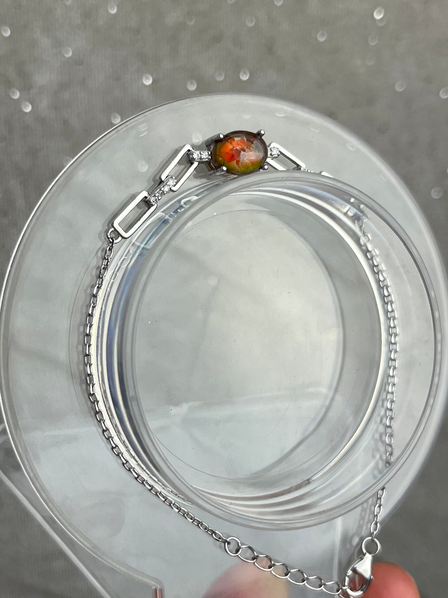 Ammolite armbånd i 925 sterling sølv