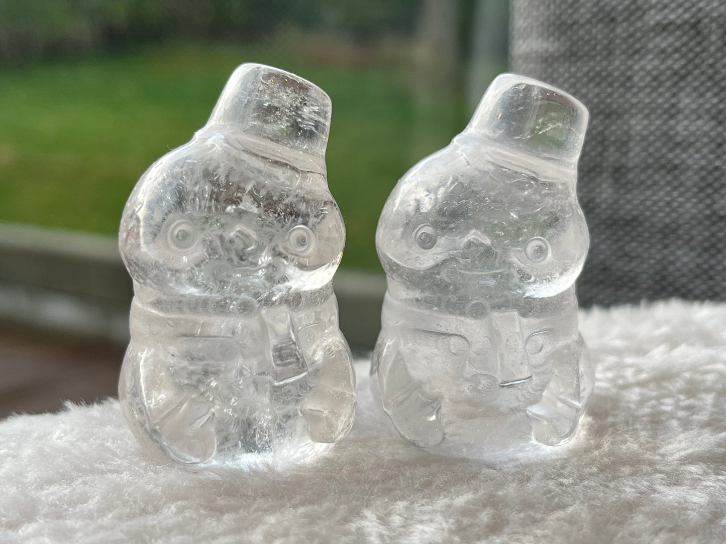 Bergkrystall Klar kvarts snømann