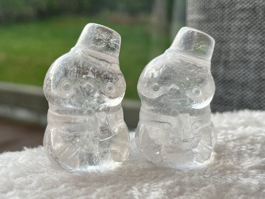 Bergkrystall Klar kvarts snømann