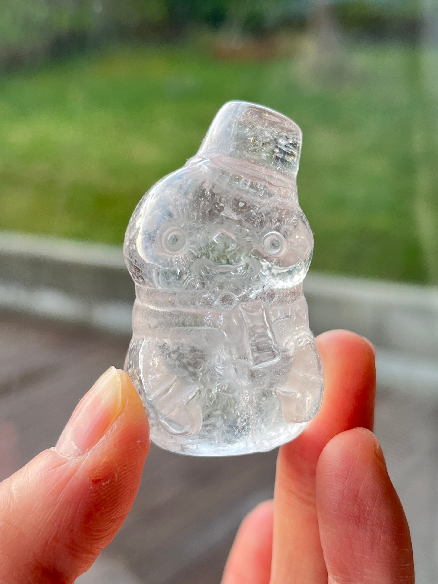 Bergkrystall Klar kvarts snømann