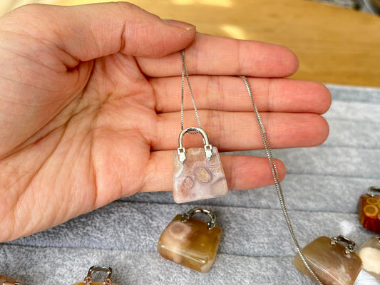 Blomster Agat-Håndveske Anheng