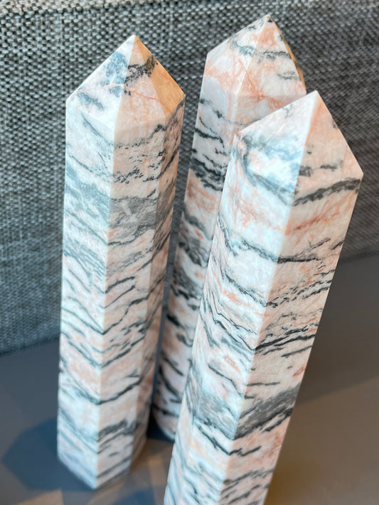 Rosa Zebra Jaspis tårn XL, 21-22cm