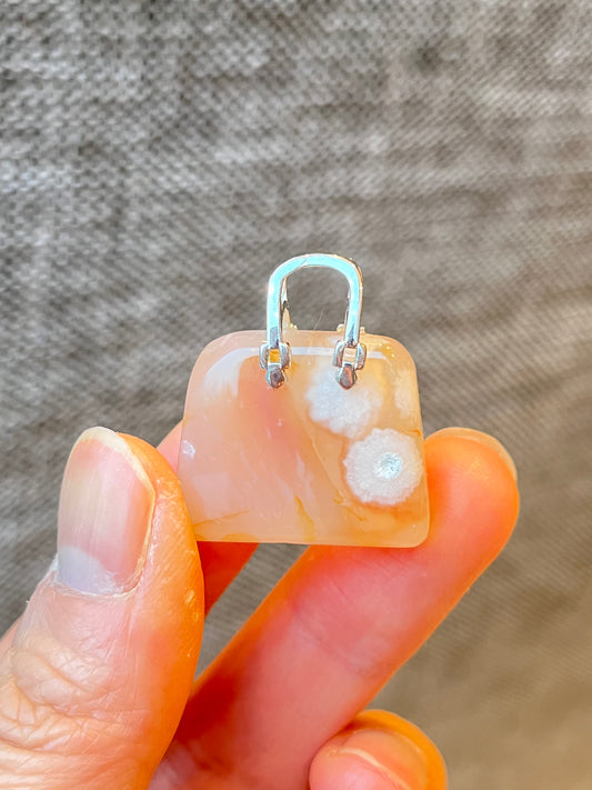 Blomster Agat-Håndveske Anheng